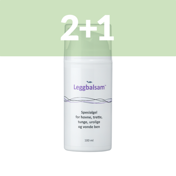 2+1 Leggbalsam 100 ml. – Mot urolige, verkende bein, tyngdefølelse eller lette hevelser