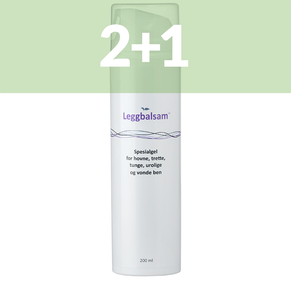 2+1 Leggbalsam, 200 ml. – Mot urolige, verkende bein, tyngdefølelse eller lette hevelser