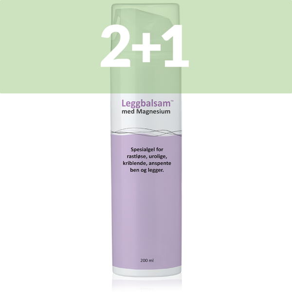2+1 Leggbalsam med magnesium, 200 ml. – Mot urolige og rastløse, kriblende og anspente legger