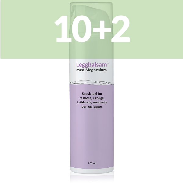 10+2 Leggbalsam med magnesium, 200 ml. – Mot urolige og rastløse, kriblende og anspente legger