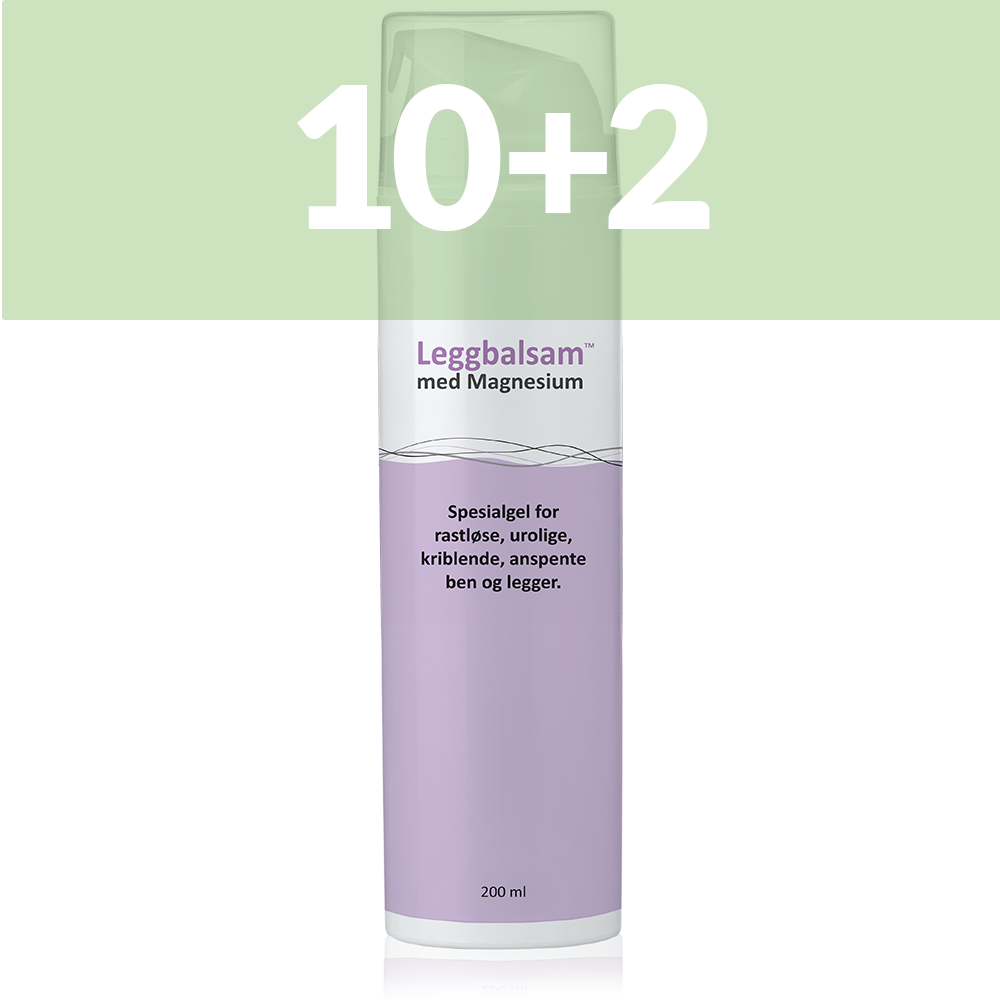 10+2 Leggbalsam med magnesium, 200 ml. – Mot urolige og rastløse, kriblende og anspente legger